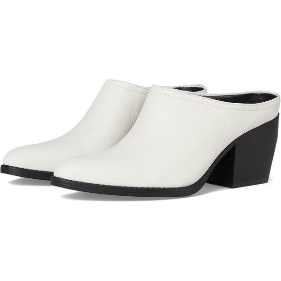 Naturalizer Womens Fairmont Mules US 12 M EU 43 White Leather Slip On NWOB - Picture 2 of 12